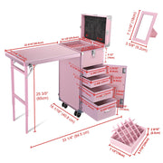 Yescom Nail Table Makeup Station Speaker Drawers Mirror Image