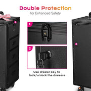 Yescom Makeup Artist Hairstylist Nail Table Workstation (Lefty & Righty) Image