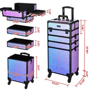 Yescom 4 in 1 Rolling Makeup Case Aluminum Keylock Image