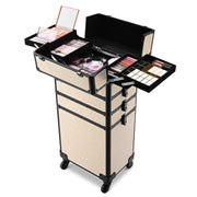 Yescom Rolling Makeup Case Art Deco Artist Travel Case Image