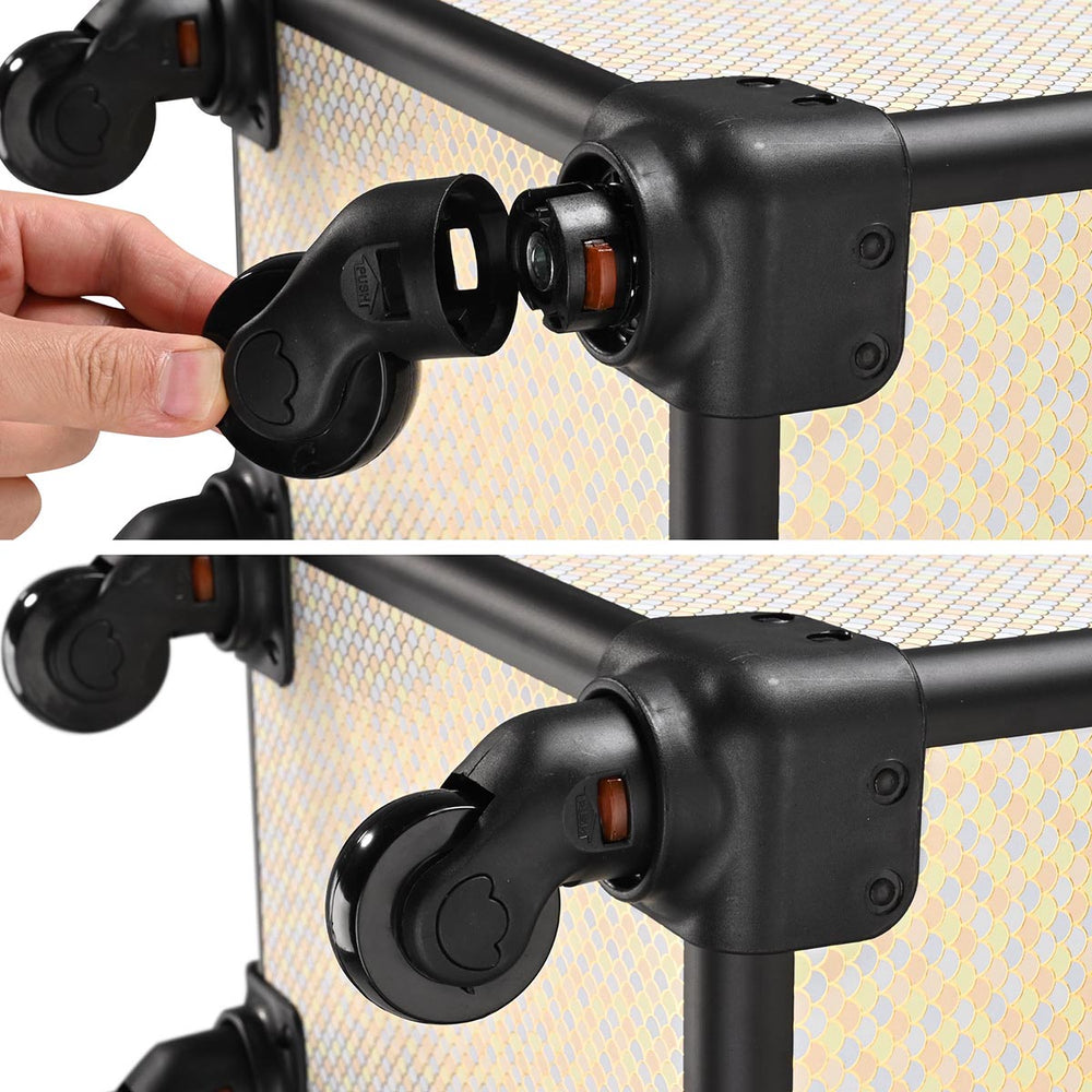 Yescom Rolling Makeup Case Art Deco Artist Travel Case Image