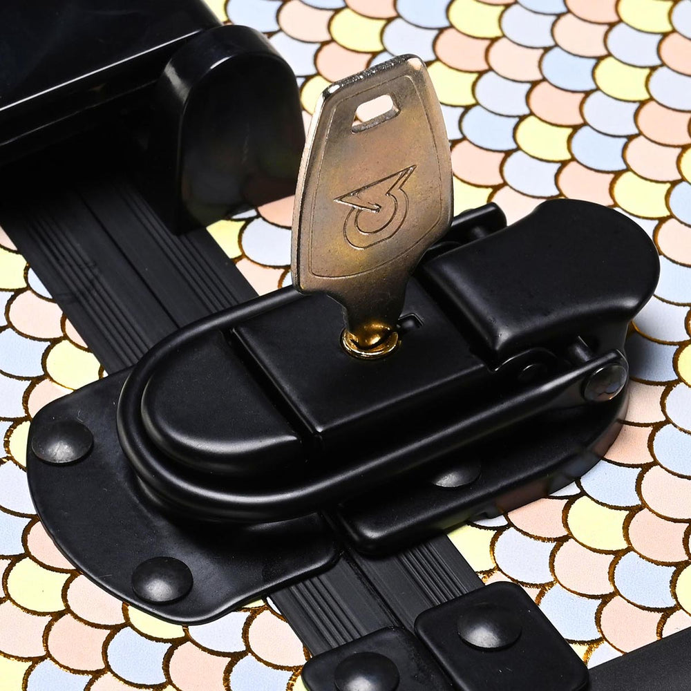 Yescom Rolling Makeup Case Art Deco Artist Travel Case Image