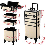Yescom Rolling Makeup Case Art Deco Artist Travel Case Image