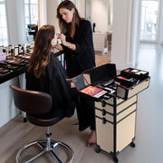 Yescom Rolling Makeup Case Art Deco Artist Travel Case Image