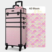 Yescom Rolling Makeup Case Art Deco Artist Travel Case, AD Bloom Image