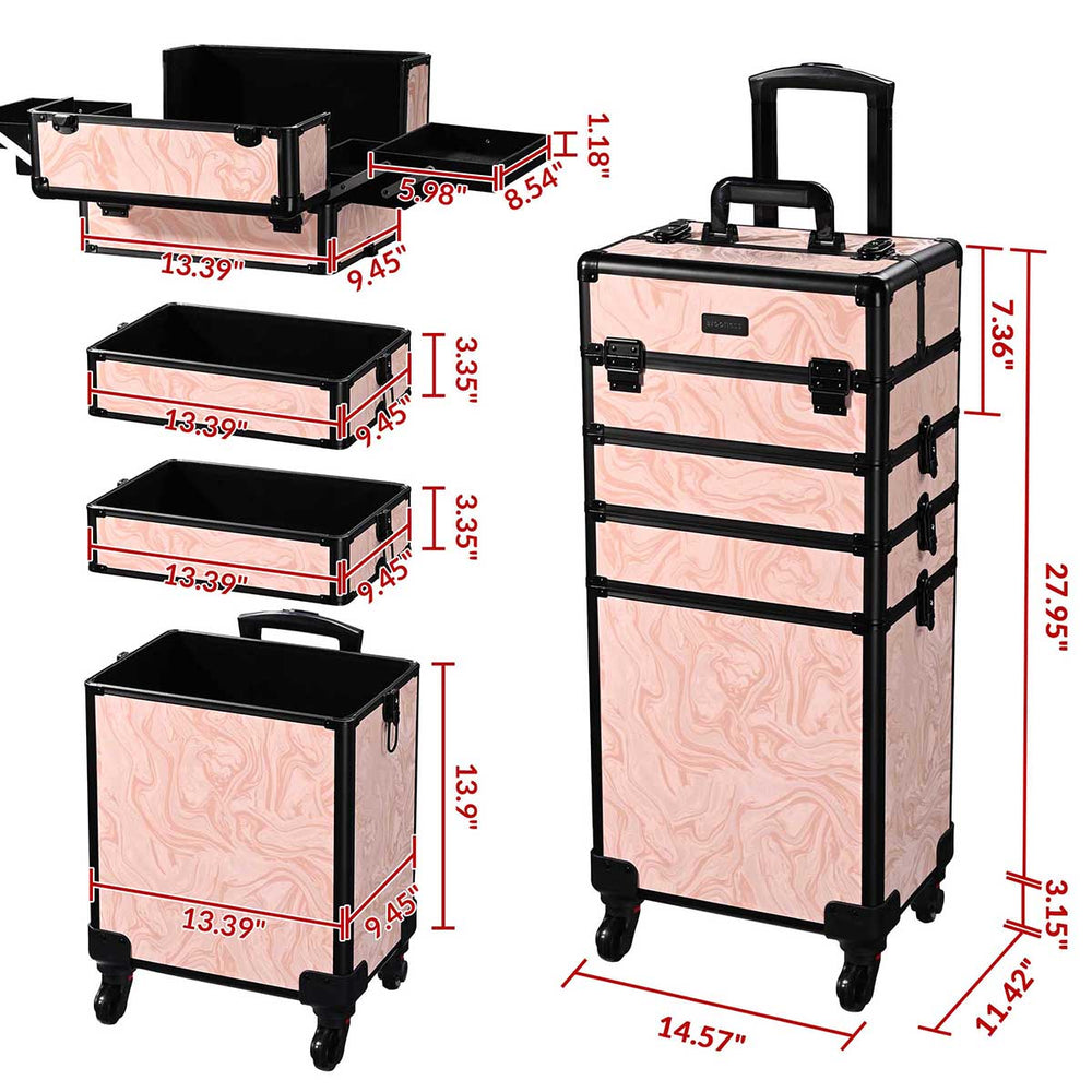 Yescom Rolling Makeup Case CoyoteButtes Artist Travel Case Image