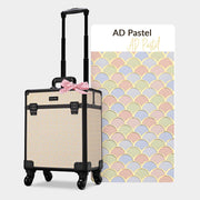 Yescom Art Deco Cosmetology Rolling Case Makeup Case, AD Pastel Image