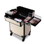Yescom Art Deco Cosmetology Rolling Case Makeup Case Image