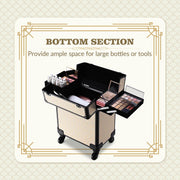 Yescom Art Deco Cosmetology Rolling Case Makeup Case Image