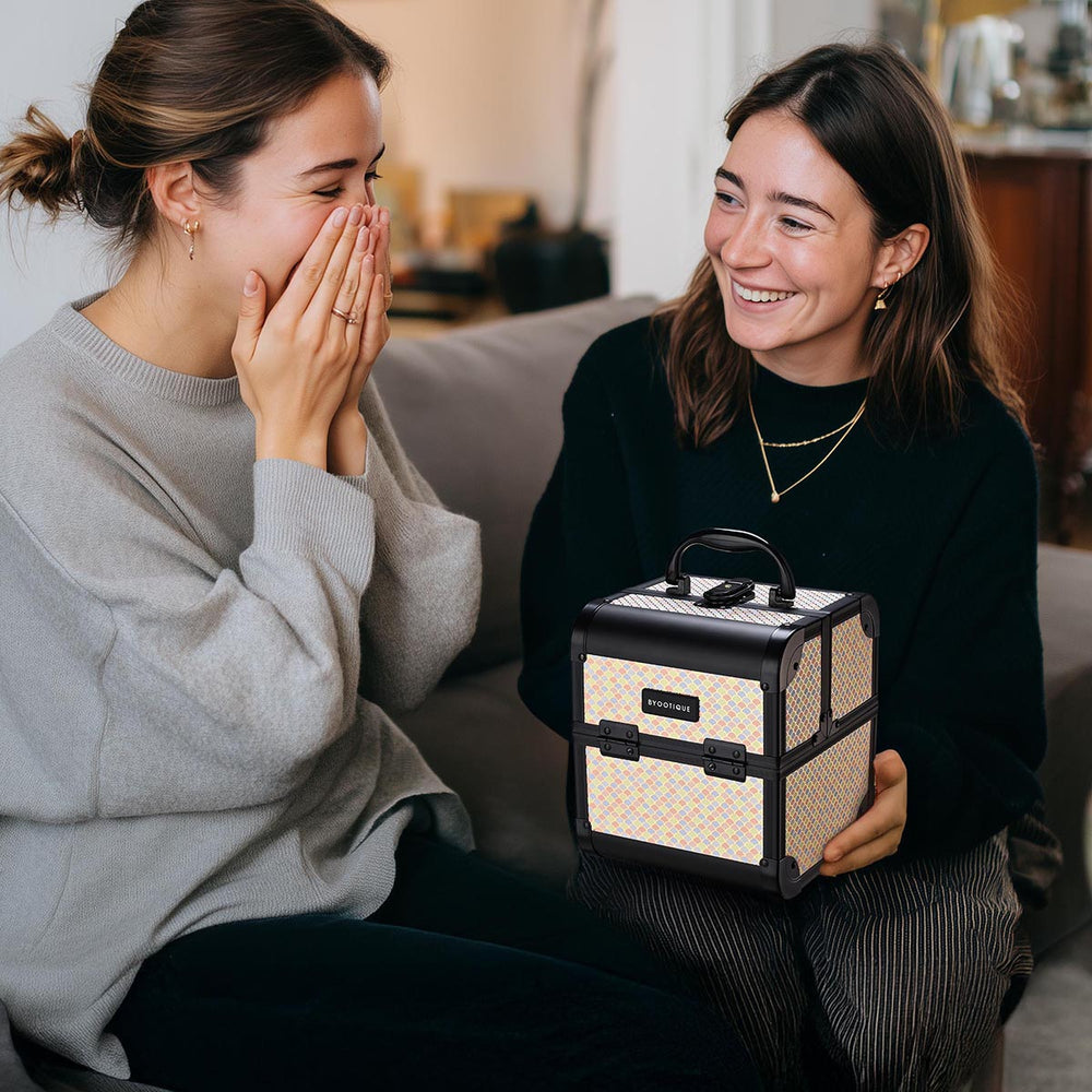 Yescom Art Deco Cube Makeup Box Cosmetic Case Image