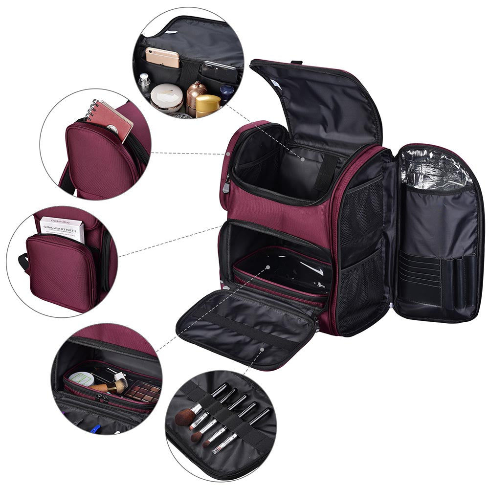 Yescom Makeup Backpack Durable Backpack Lightweight Image