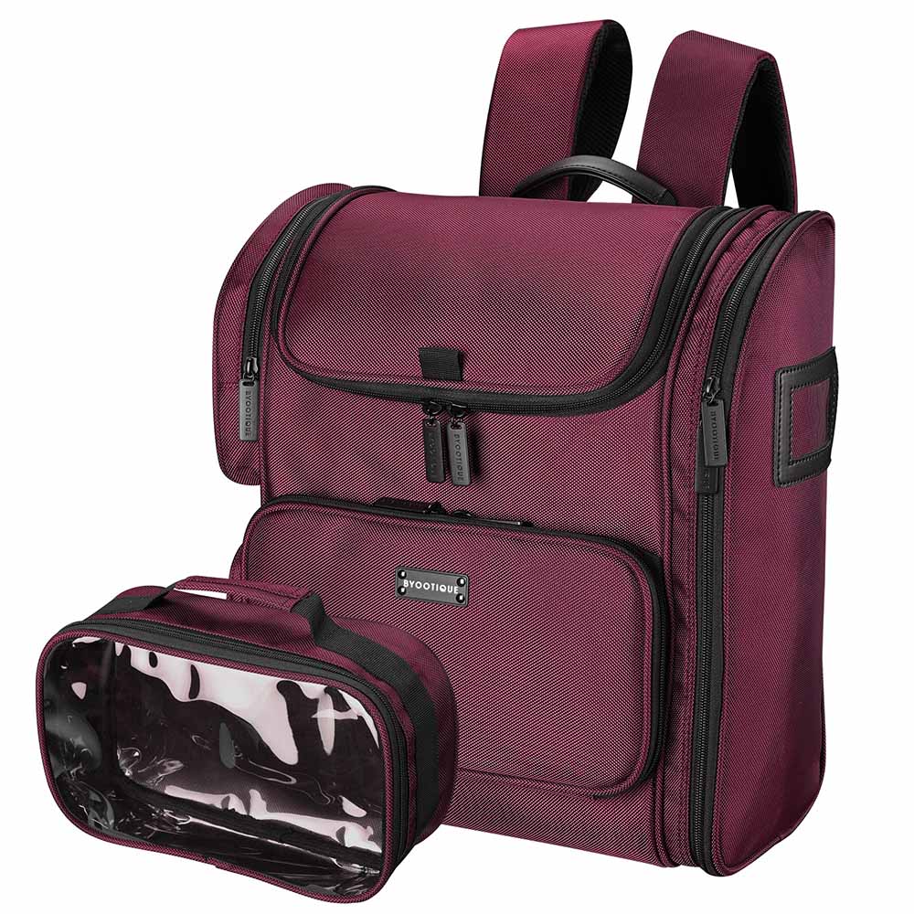 Yescom Makeup Backpack Durable Backpack Lightweight, Beet Red Image
