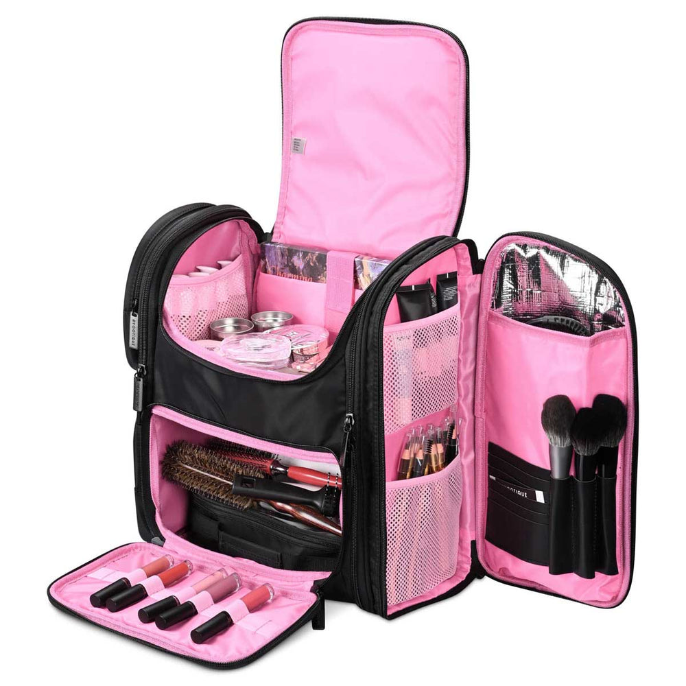 Yescom Pro Artist Makeup Barber Bag Backpack Travel, Pink Image