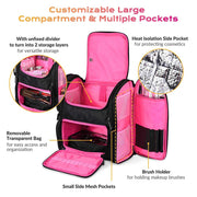 Yescom Hairdresser Nail Tech Rolling Case with Makeup Backpack Image