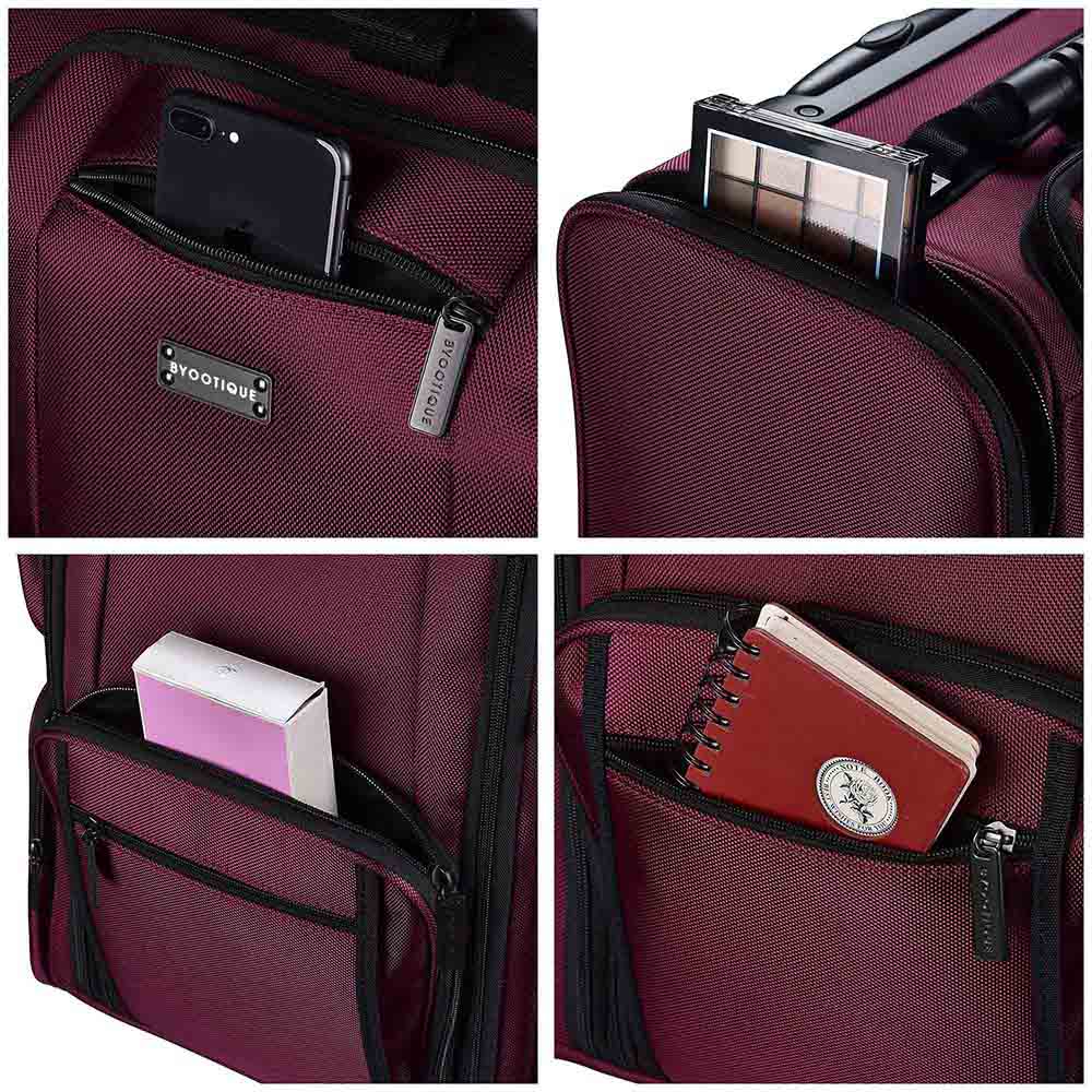 Yescom Rolling Makeup Case w/ 6 Makeup Organized Bags Image