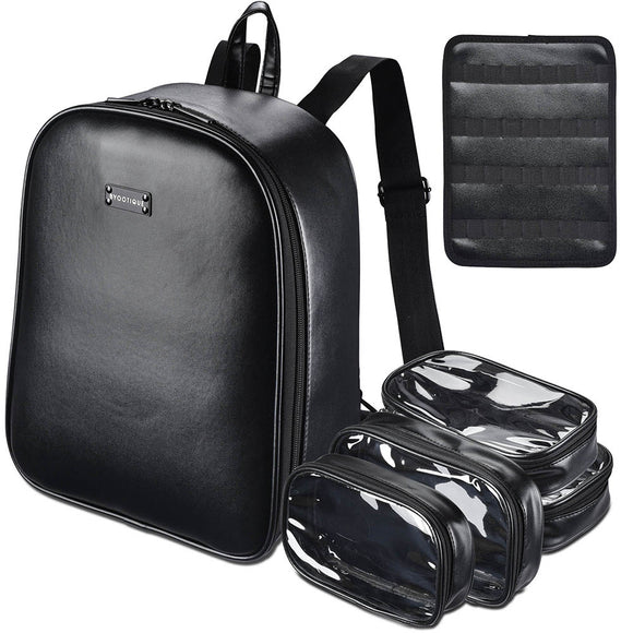 Yescom Makeup Artist Backpack w/ 4 Clear Pouches Image