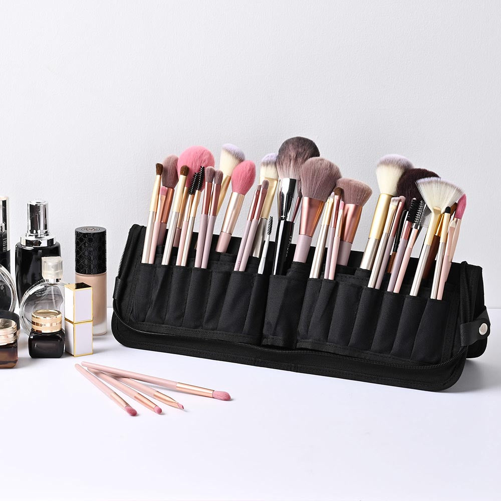 Yescom Makeup Brush Holder with 29 Pockets Stand Up Image