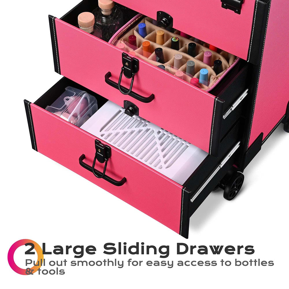 Byootique Artist Rolling Makeup Case with Drawers