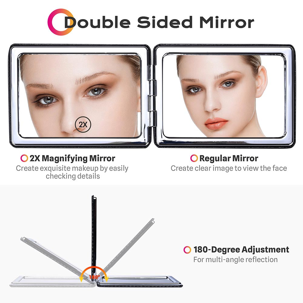 Yescom Magnifying Mirror Dual Sided with Comb Black 3ct/Pack Image