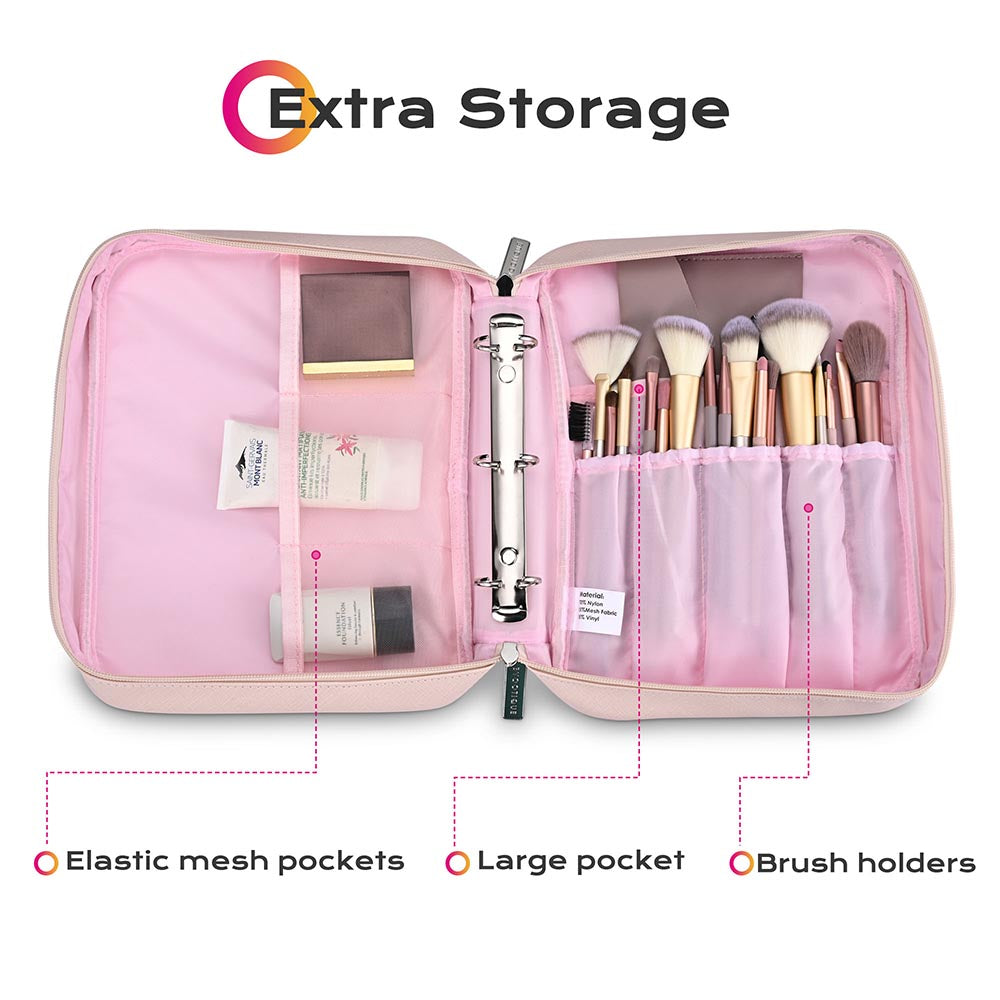 Yescom Binder Makeup Bag with Brush Holders & Pouches Image