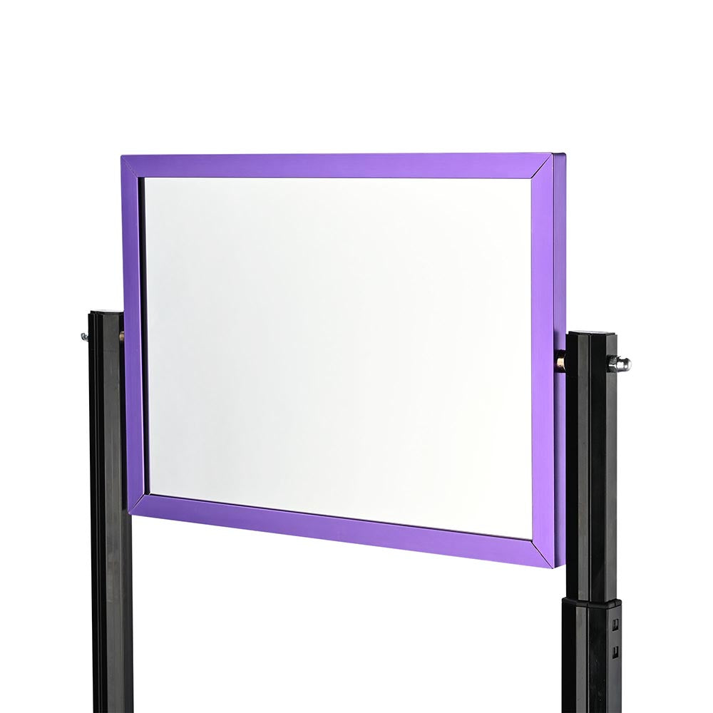 Yescom Purple Acrylic Rolling Makeup Vanity with Drawer Mirror Image