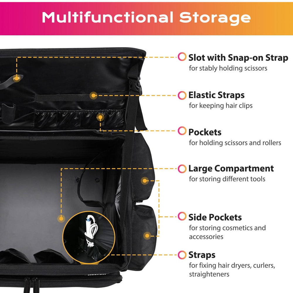 Yescom Cosmetology Hair Stylist Rolling Case with Backpack Image