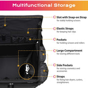 Yescom Hairdresser Suitcase on Wheels for Hairstylist Makeup Artist Image