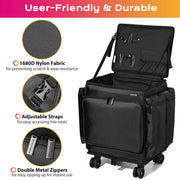 Yescom Hairdresser Suitcase on Wheels for Hairstylist Makeup Artist Image