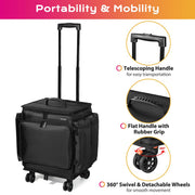 Yescom Hairdresser Suitcase on Wheels for Hairstylist Makeup Artist Image