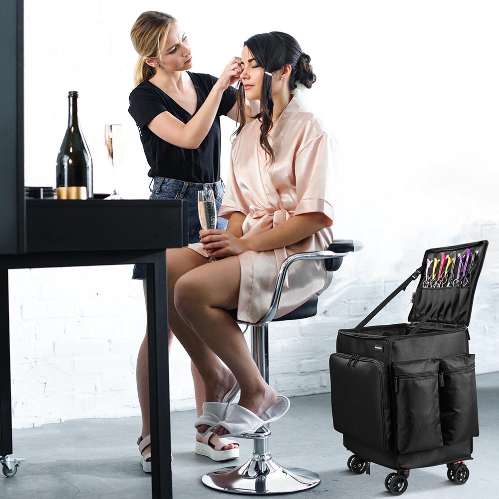 Byootique Hairdresser Suitcase on Wheels for Hairstylist Makeup Artist