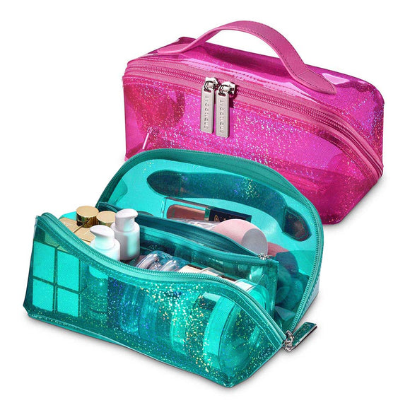Yescom Sparkle Travel Cosmetic Bag with Compartments Image