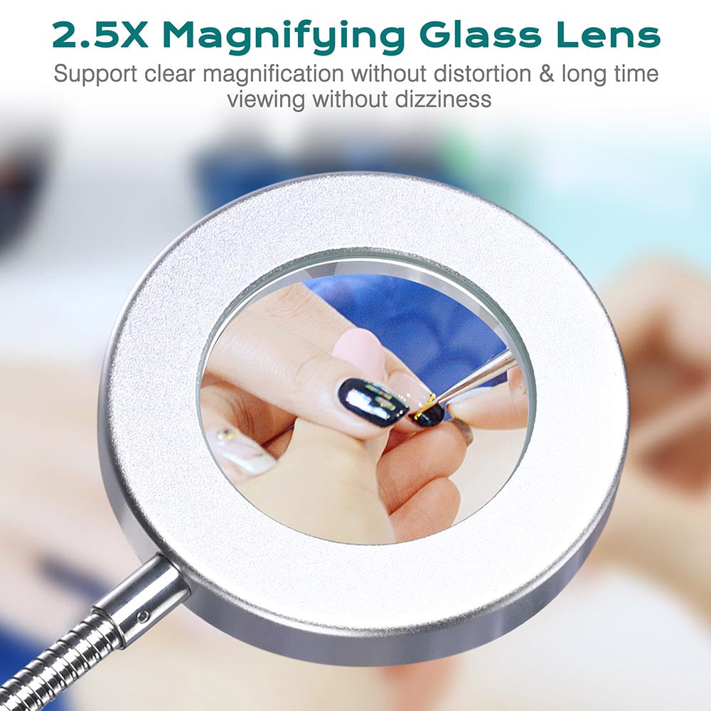 Yescom Magnifying Glass with Light Gooseneck Clamp on Desk 2.5X Image