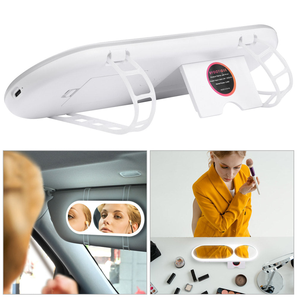 Yescom Visor Mirror Car Vanity Mirror with Light & 3X Magnifying Image