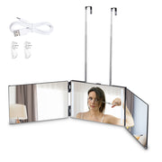 Yescom Trifold Mirror with Light 3 Way Mirror for Self Haircut Image