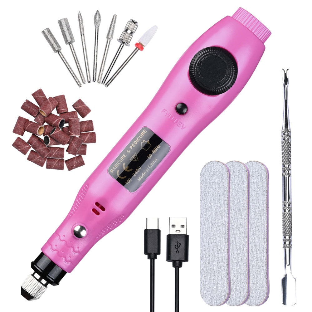 Yescom Manicure Drill Pen Electric Pedicure Nails Care, Pink Image