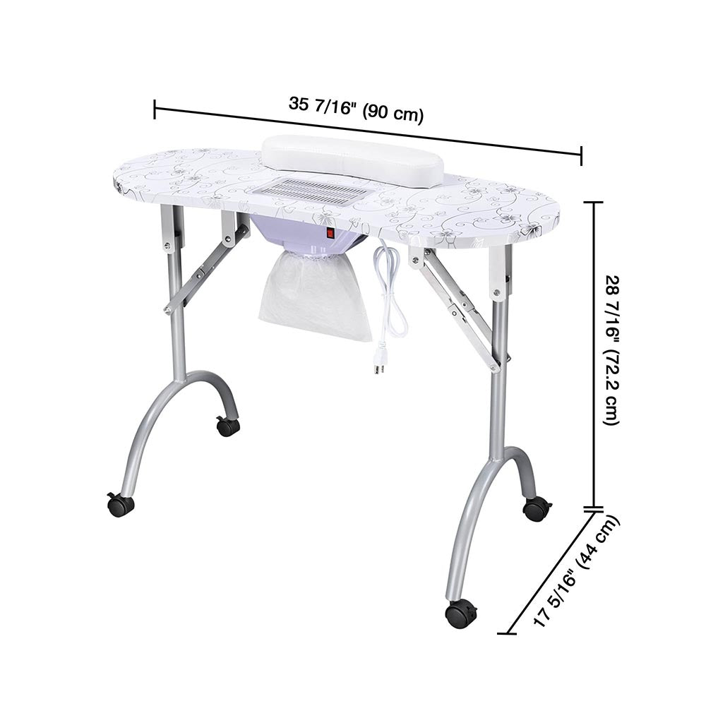 Yescom Foldable Nail Table with Vent Manicure Nail Art Image