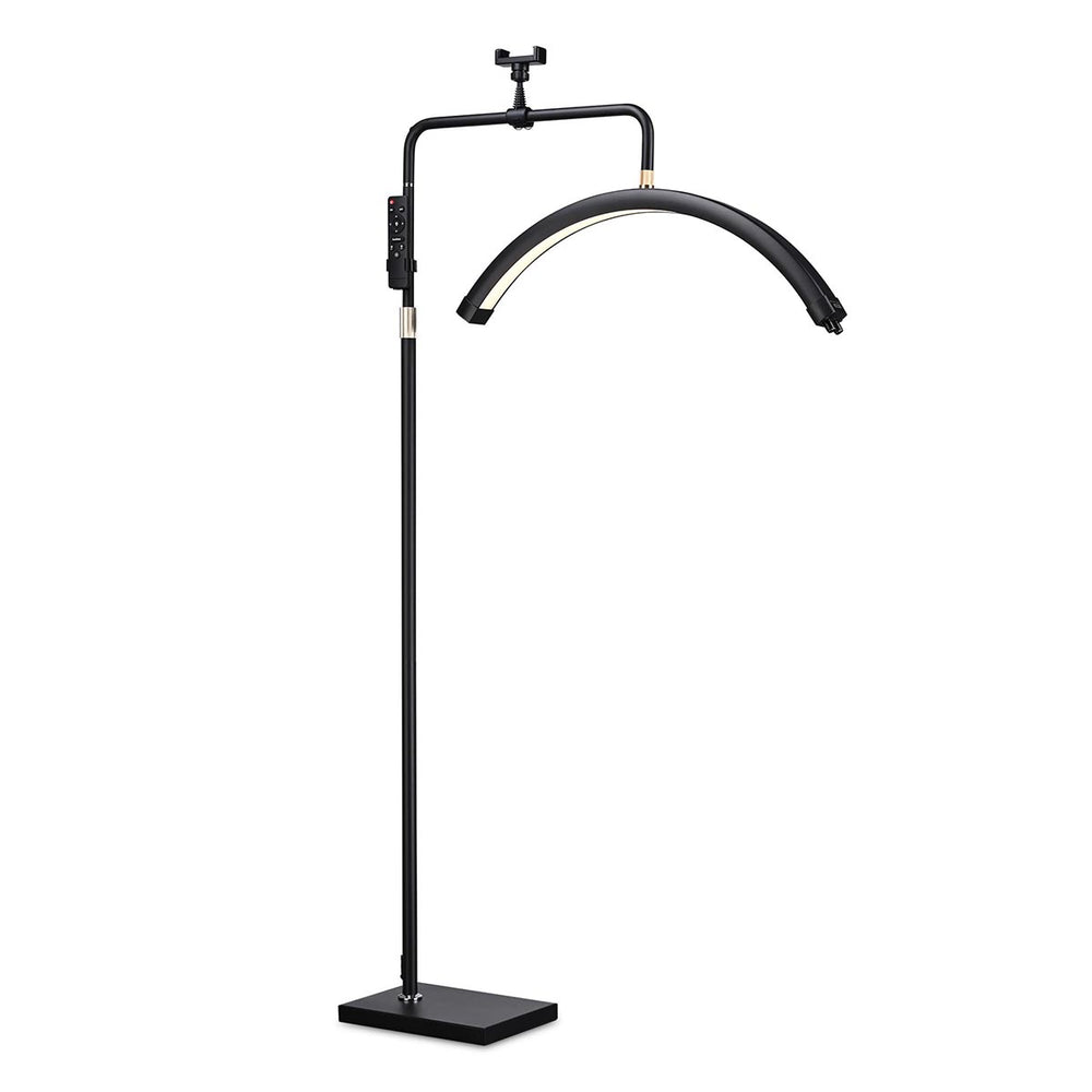 Yescom 28in Half Moon Light Adjustable Eyelash Tattoo Floor Lamp, Black Image