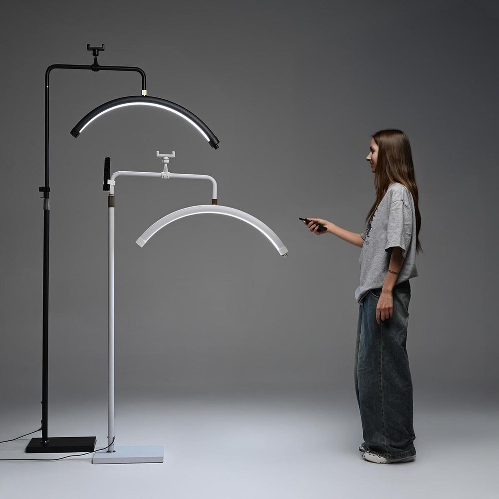 Yescom 28in Half Moon Light Adjustable Eyelash Tattoo Floor Lamp Image