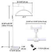 Yescom 28in Half Moon Light Adjustable Eyelash Tattoo Floor Lamp Image