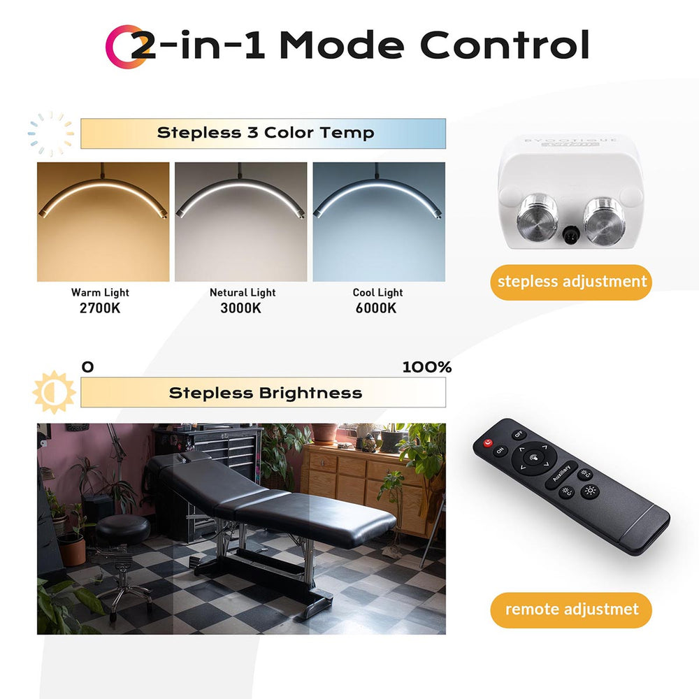 Yescom 28in Half Moon Light Adjustable Eyelash Tattoo Floor Lamp Image