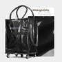 Yescom Shopper Bag with (5)Wheels & (3)Handles Rolling Grocery Tote, 16in MidnightGlitz Image