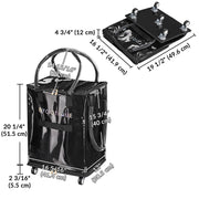 Yescom Shopper Bag with (5)Wheels & (3)Handles Rolling Grocery Tote Image