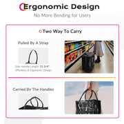 Yescom Shopper Bag with (5)Wheels & (3)Handles Rolling Grocery Tote Image