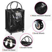 Yescom Shopper Bag with (5)Wheels & (3)Handles Rolling Grocery Tote Image