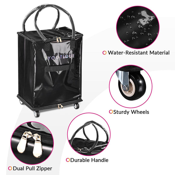 Yescom Shopper Bag with (5)Wheels & (3)Handles Rolling Grocery Tote Image