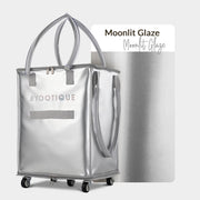 Yescom Shopper Bag with (5)Wheels & (3)Handles Rolling Grocery Tote, 16in Moonlit Glaze Image