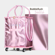 Yescom Shopper Bag with (5)Wheels & (3)Handles Rolling Grocery Tote, 16in BubbleRush Image