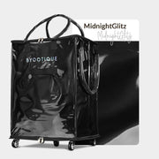 Yescom Shopper Bag with (5)Wheels & (3)Handles Rolling Grocery Tote, 20in MidnightGlitz Image