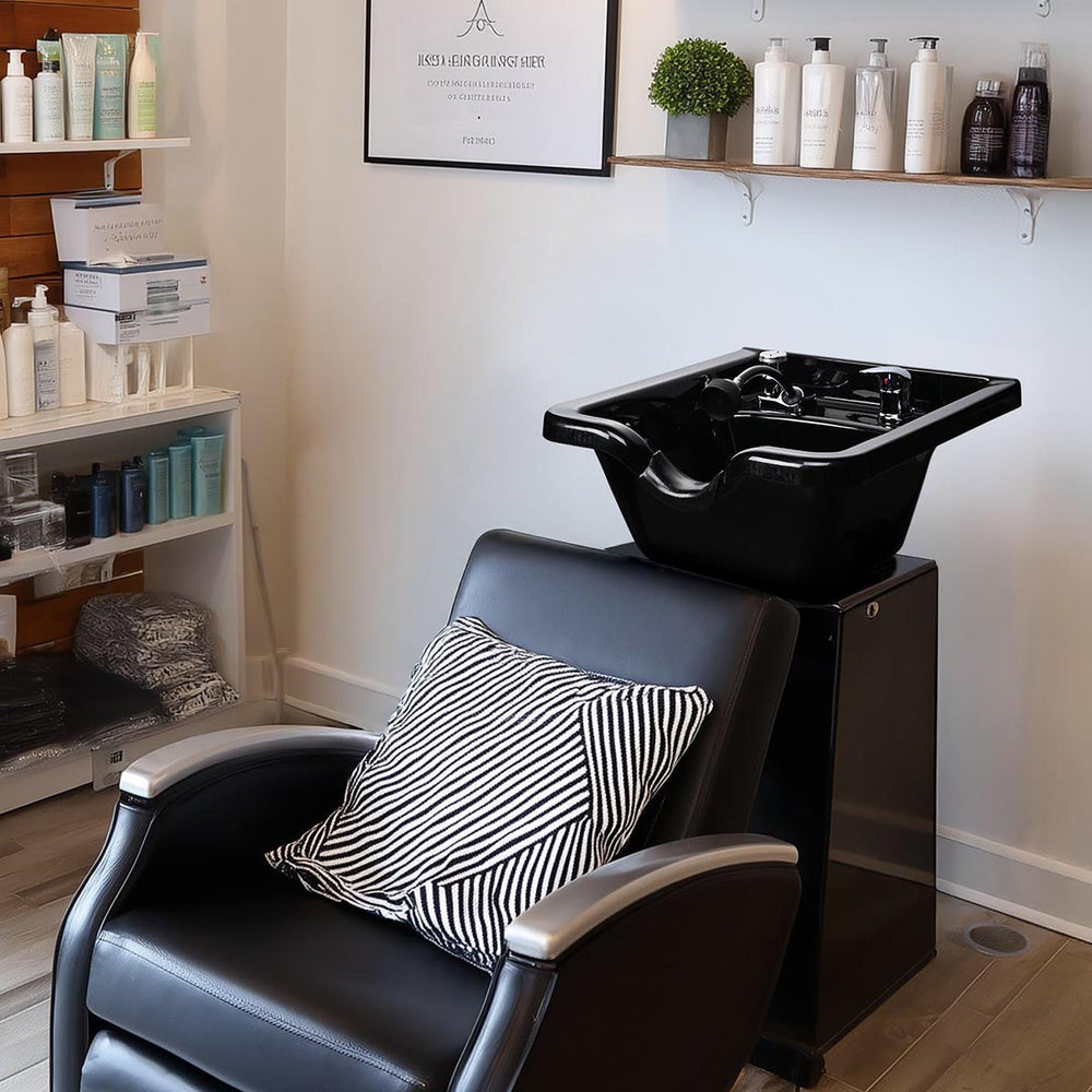 Yescom Salon Shampoo Bowl Hair Basin w/ Faucet Neck Rest Hair Trap Image