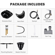 Yescom Vacuum Breaker Shampoo Bowl w/ Gel Neck Rest Image